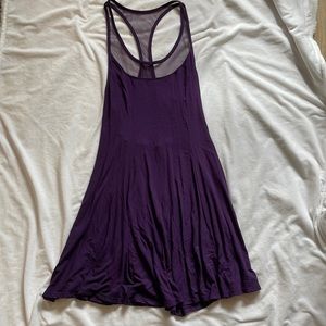 Jezebel sleep dress mesh and modal purple lounge dress